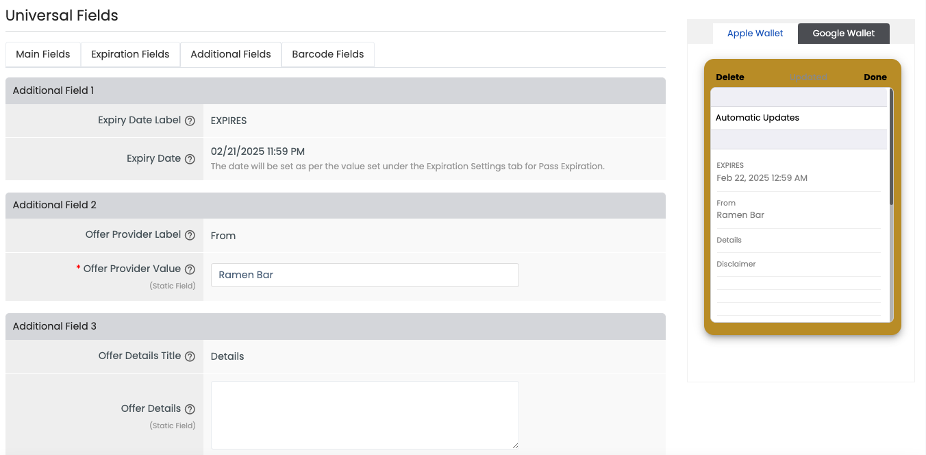 Coupon Layout 1 Additional Fields 1