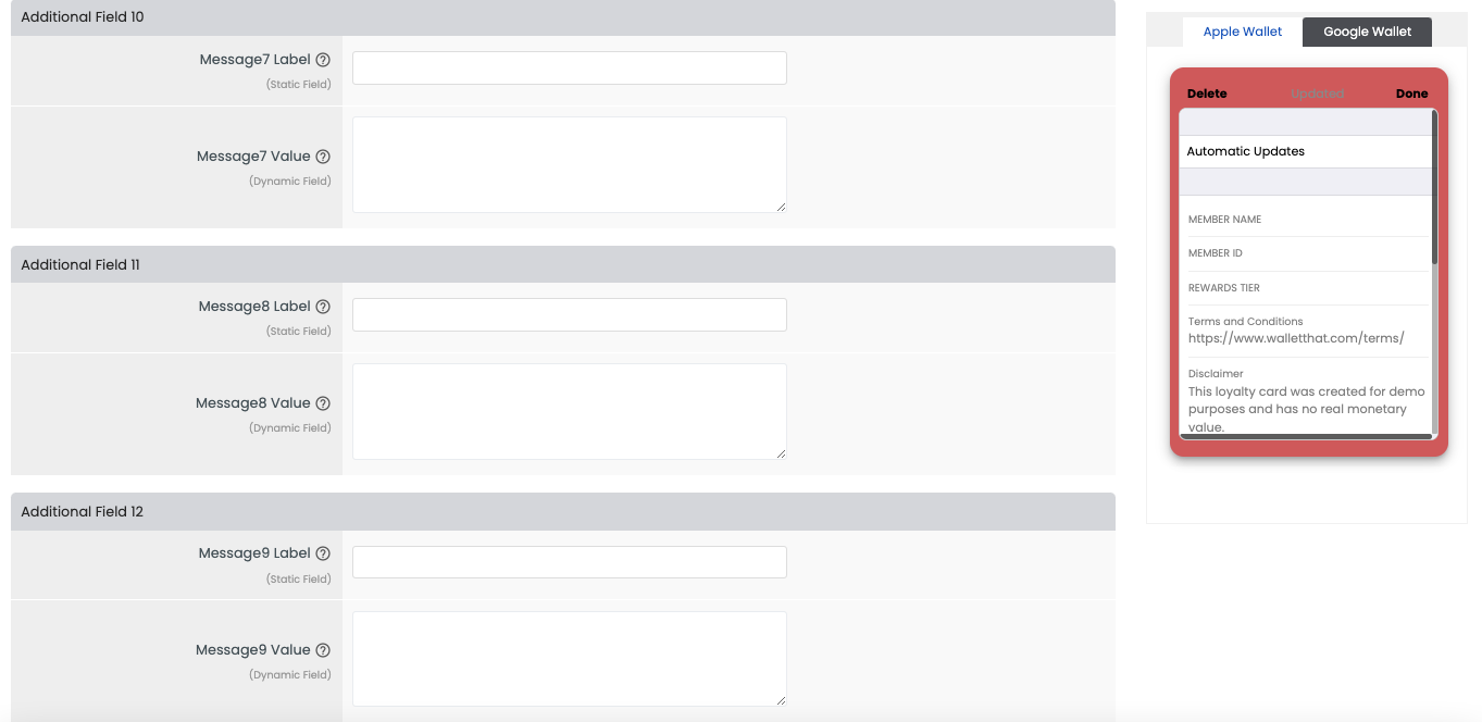 Loyalty Card Layout 1  Additional Fields 4