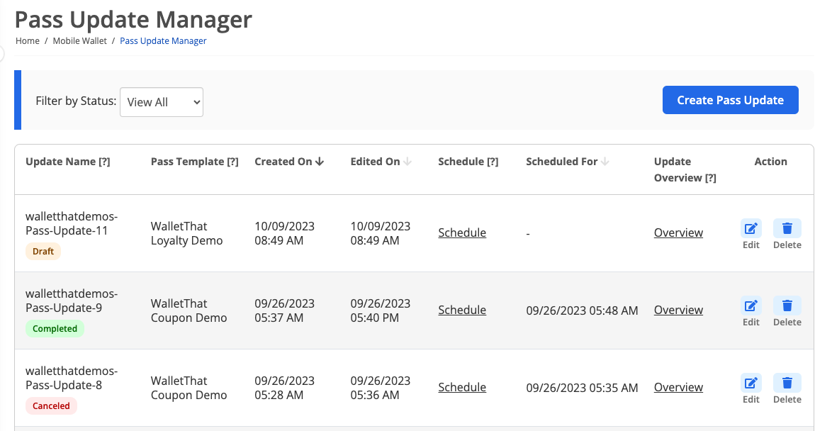 pass update manager