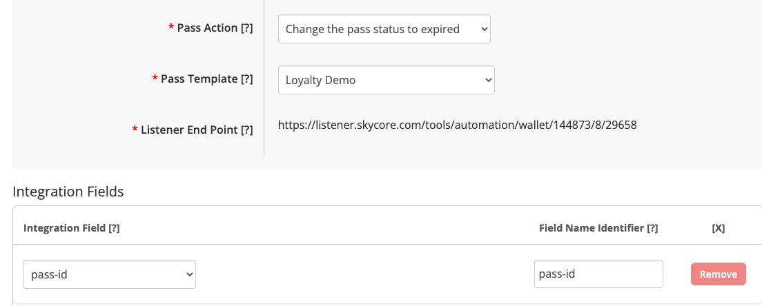 change the pass status to expired action