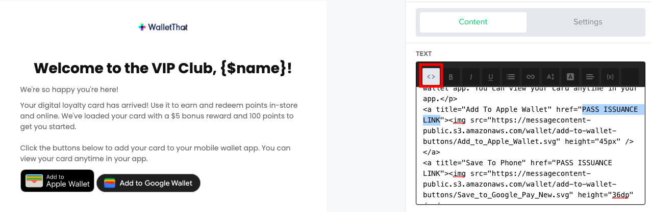 adding html snippet buttons in mailerlite