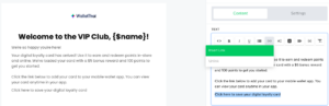 adding link Insert link in mailerlite