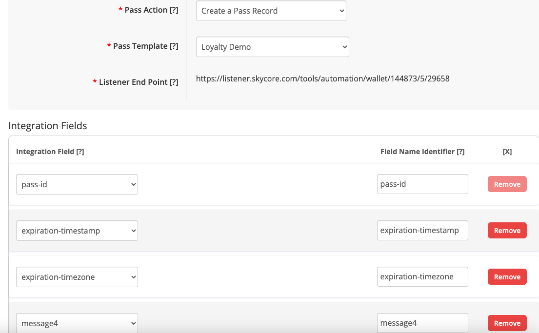 create pass record action