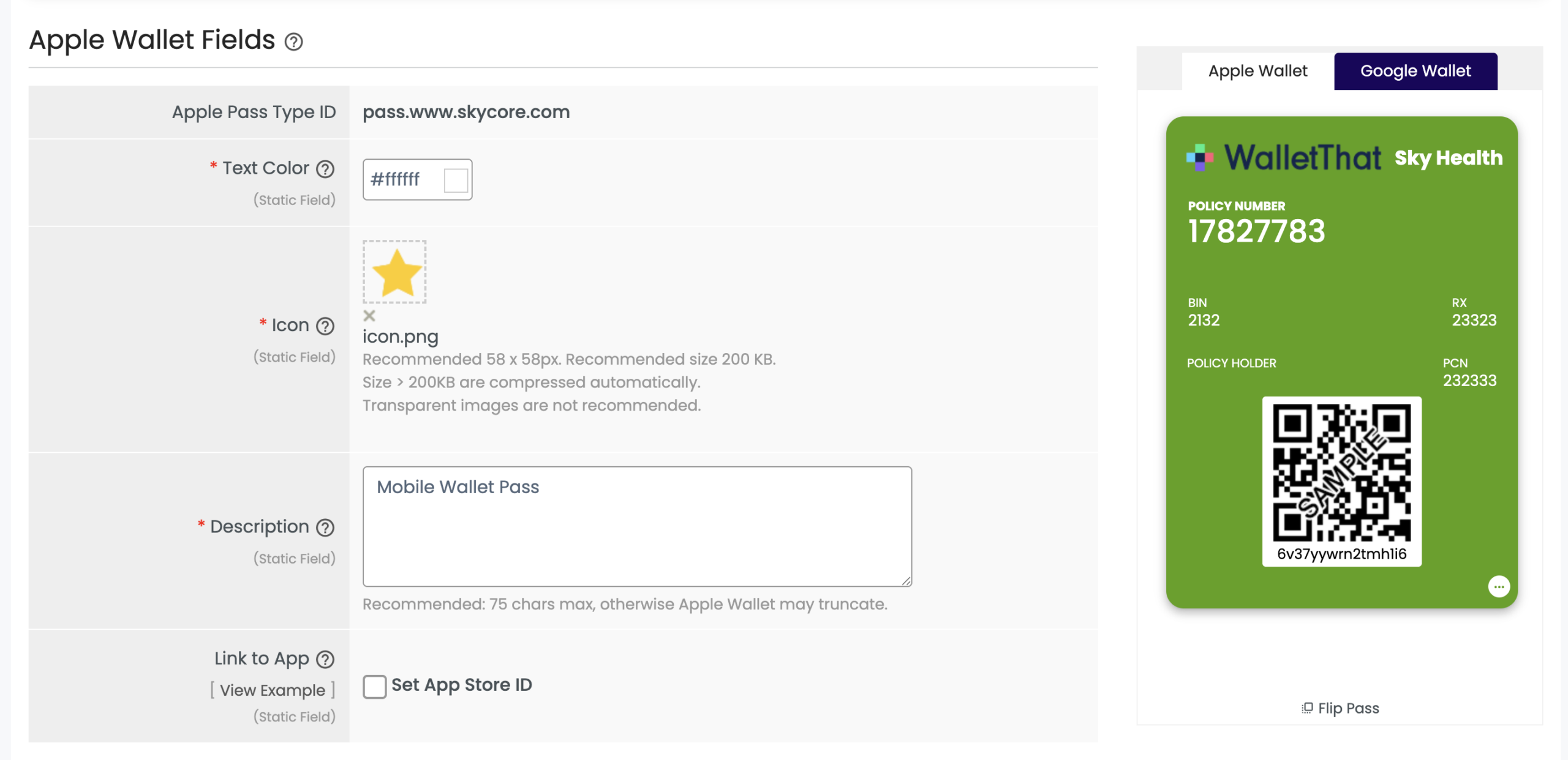 generic pass template apple fields 1