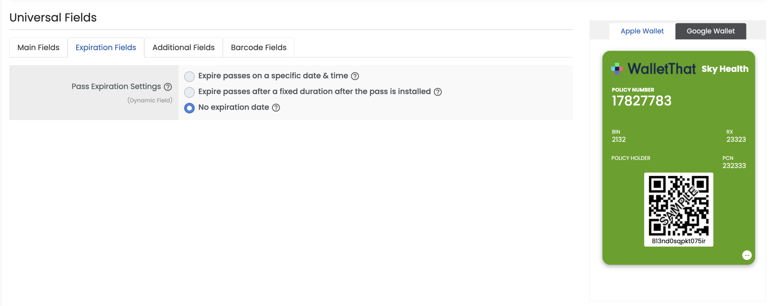 Generic Pass Type Expiration Fields