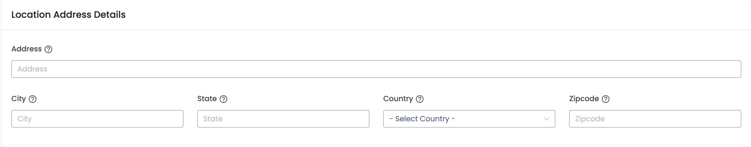 location address details