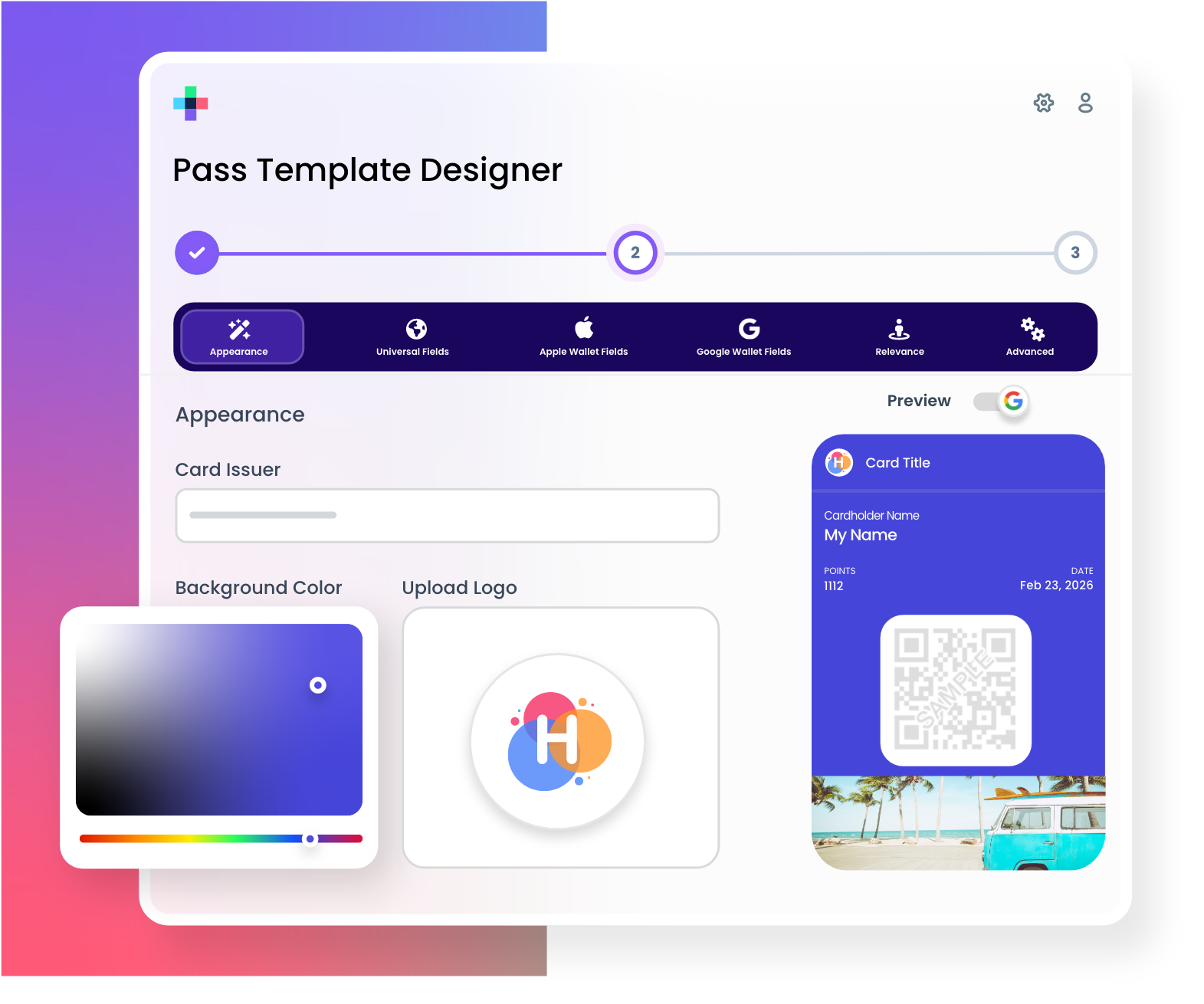 Online Mobile Wallet Pass Designer v2