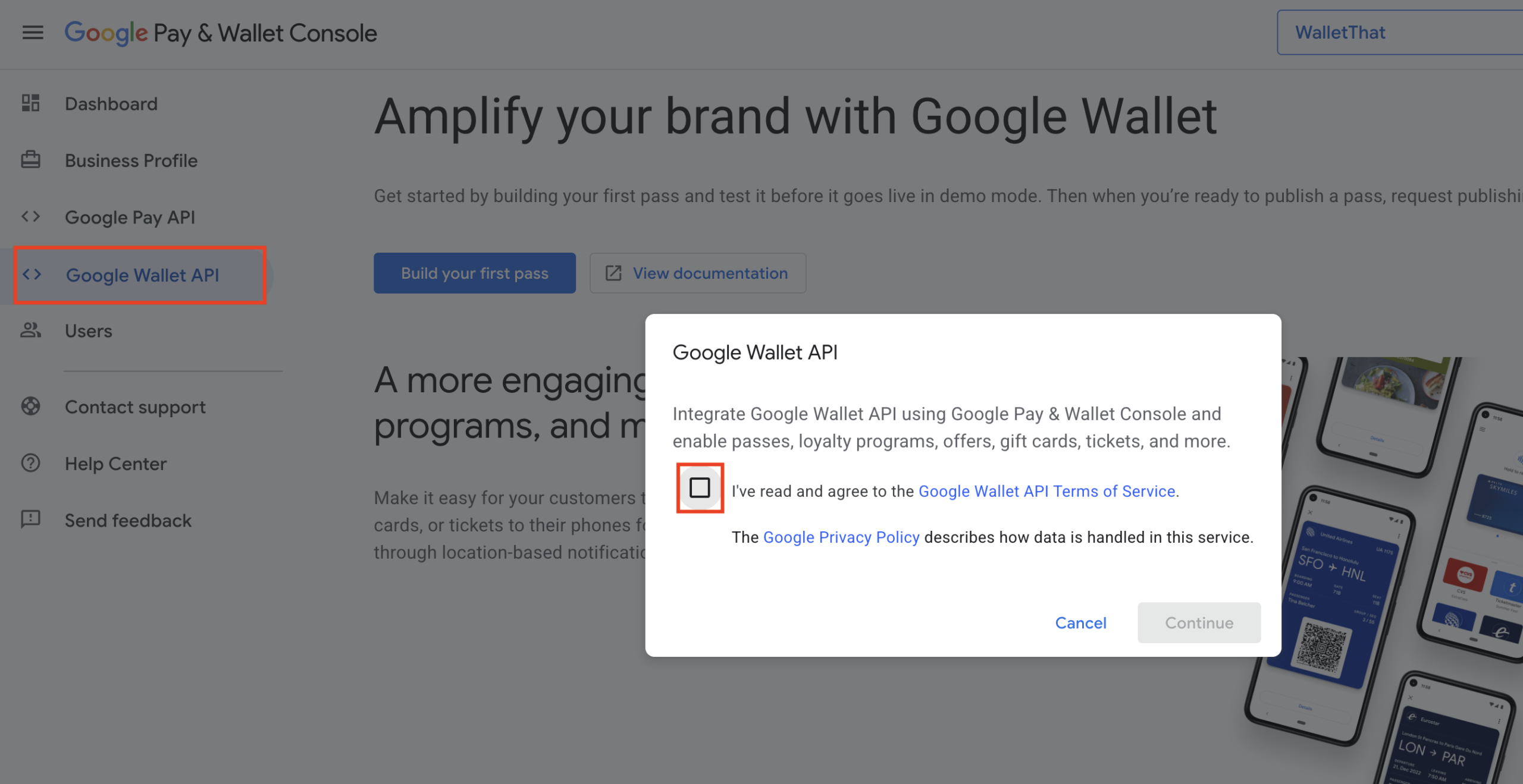 agree to google terms